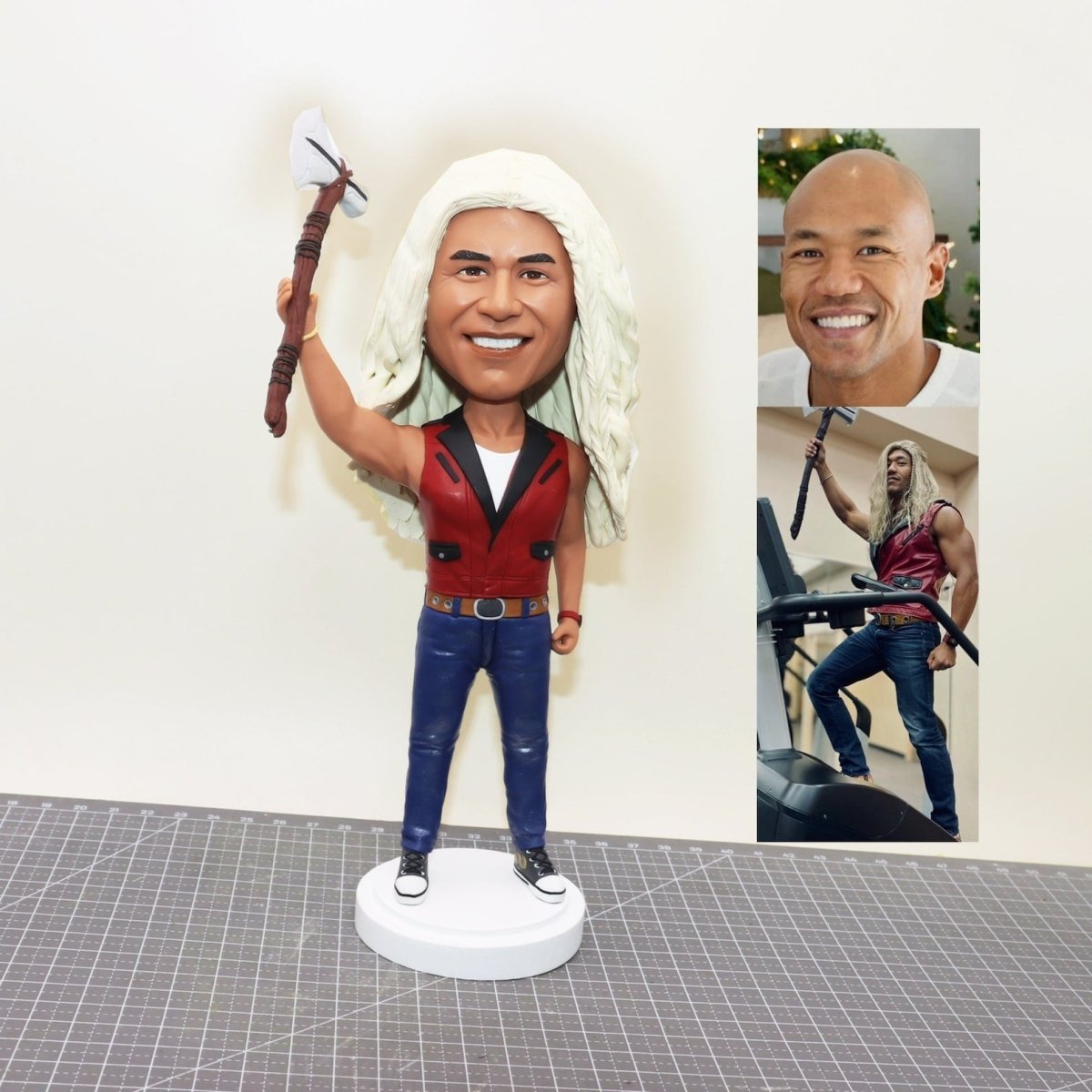 Custom wild man and muscle man bobbleheads