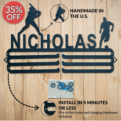 Fully Customized Medal Display Hanger - Single or Multi-Sport Rack