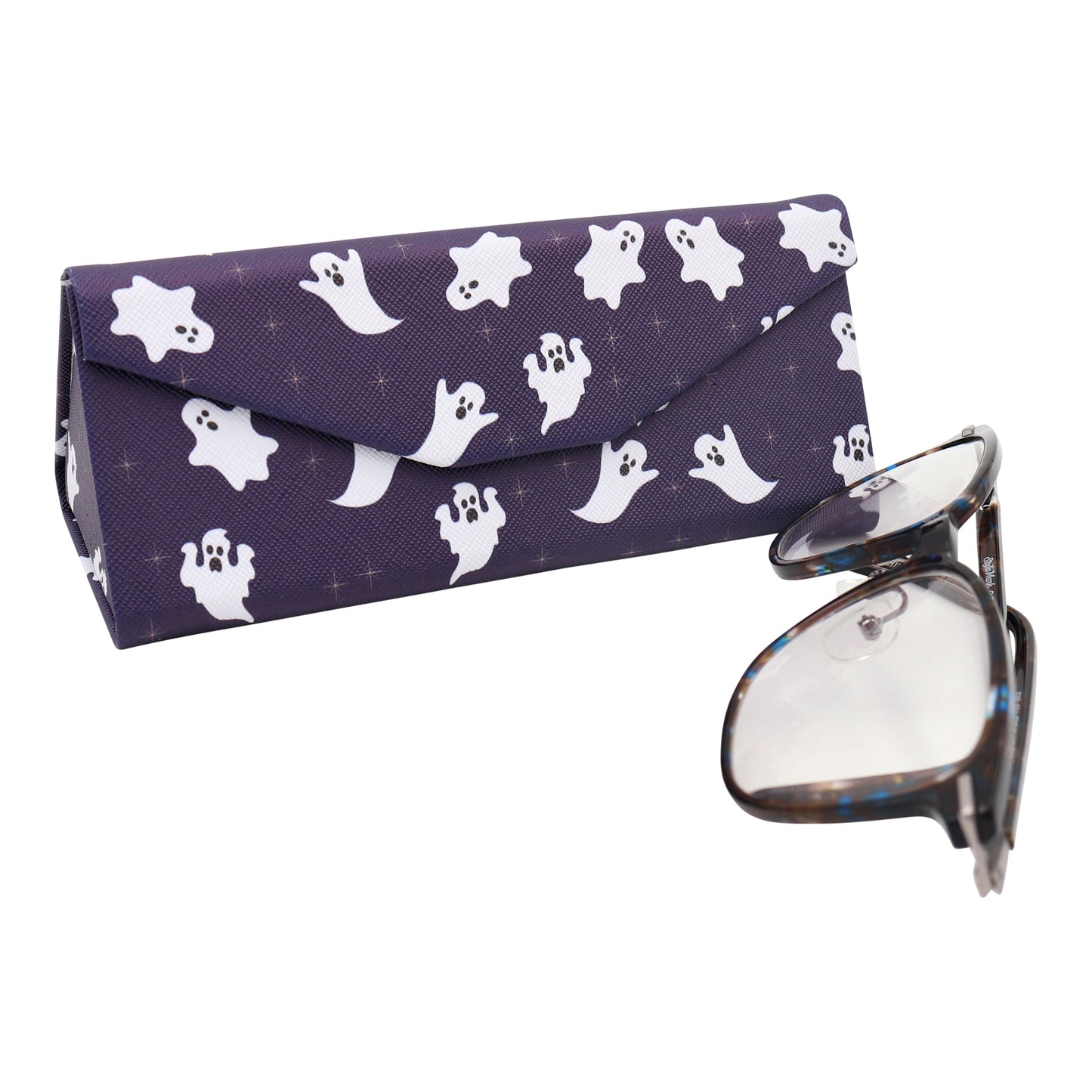 Ghost Print Glasses Case - Vegan Leather Magic Folding Hardcase