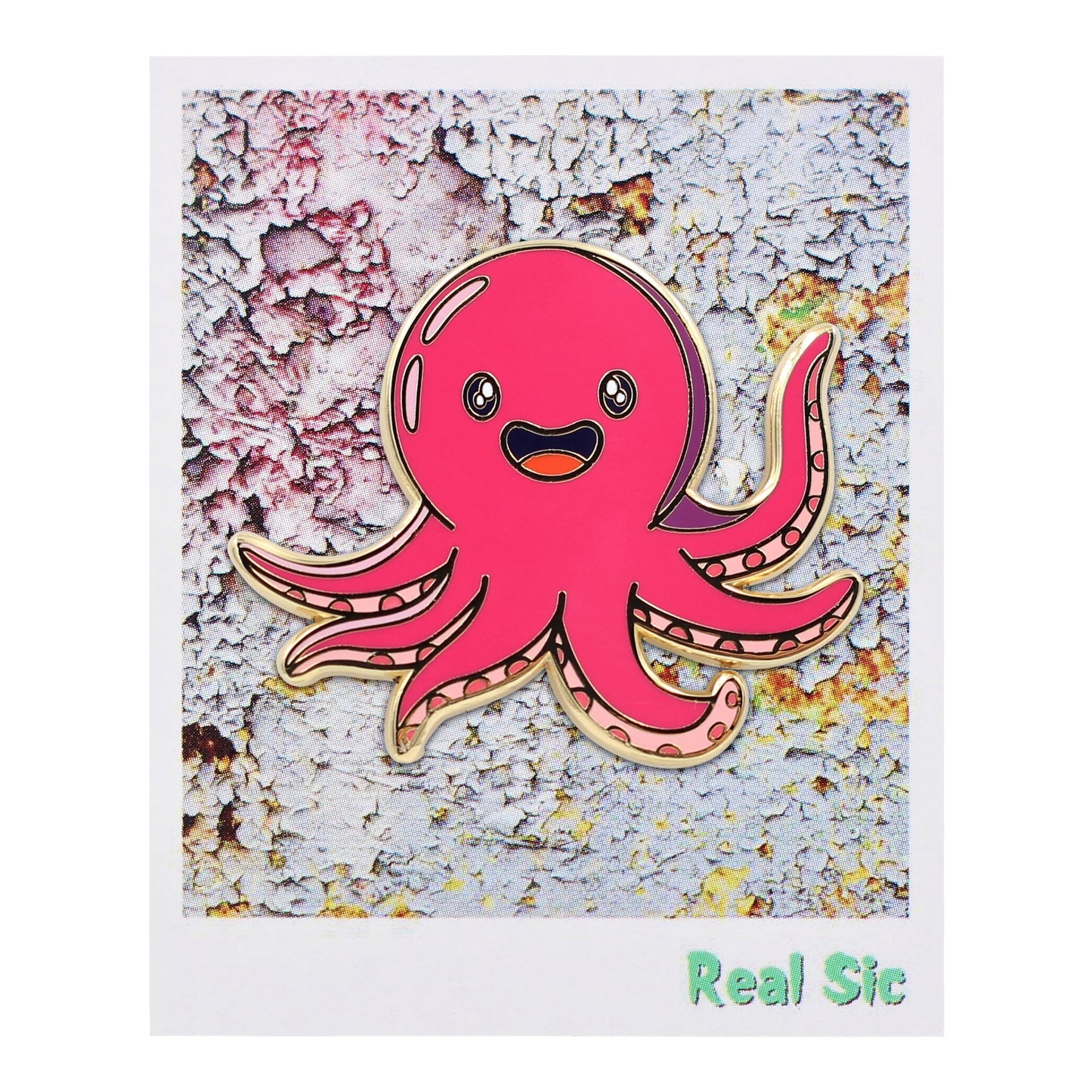 Cute Animal Enamel Pin Lapel Pins - Pink Octopus