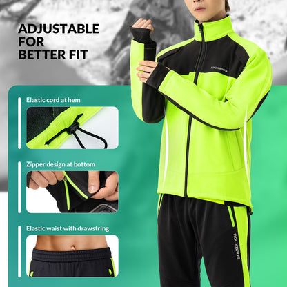 Cycling Jacket Pants Winter Suit Fluorescent Green