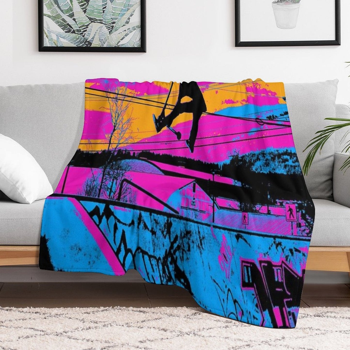 Let's Fly! - Stunt Scooter Throw Blanket