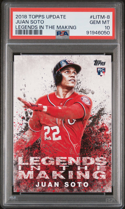 Graded 2018 Topps Update Juan Soto #LITM8 Legends in the Making Rookie RC Baseball Card PSA 10 Gem Mint