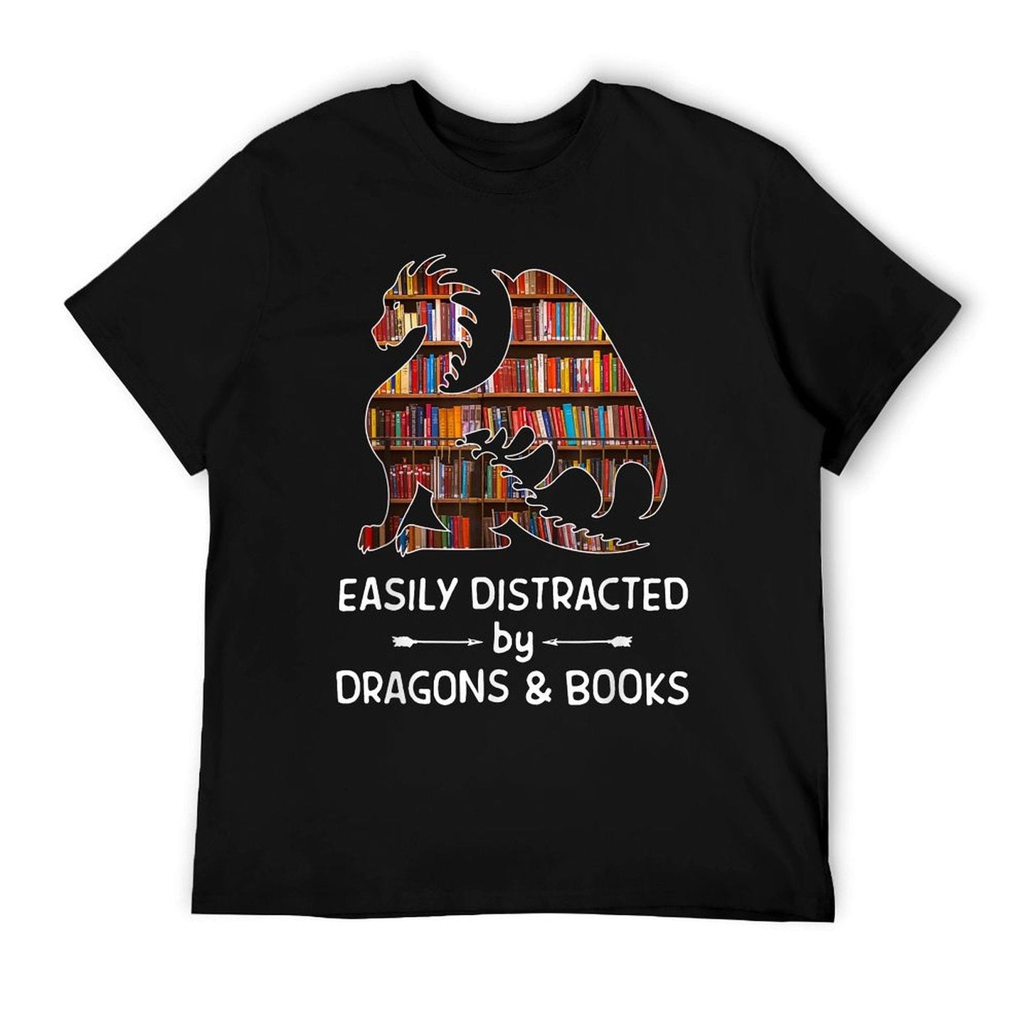 Easily Distracted by Dragon And Books Nerds T-Shirt