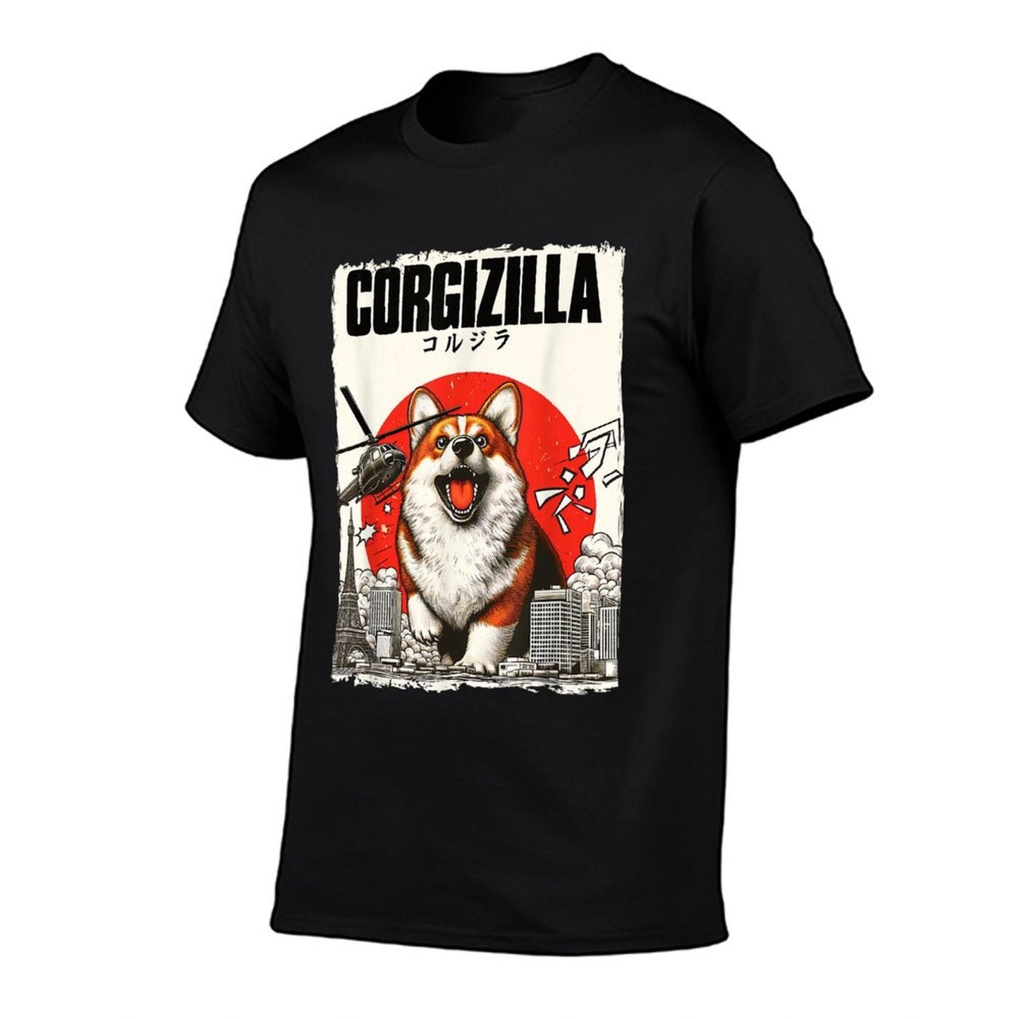 Feline Fashions Cat Apparel.USA CorgiZilla Parody Japanese Art Corgi Dog Mom Dad Unisex Adult T-Shirt