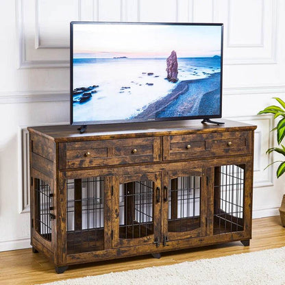 Dog Crate Furniture with Openable Partition