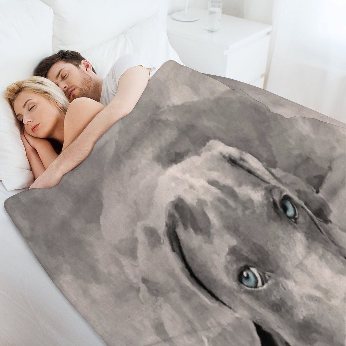 Weimaraner Dog Mixed Media Throw Blanket