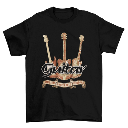 Guitar Ribbon Music and Band Tee