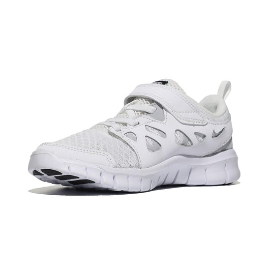 Nike Boys Free Run 2 (Big Kid) White/Black/Wolf Grey 4 Big Kid M