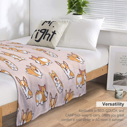 Corgi Puppy Fun Throw Blanket