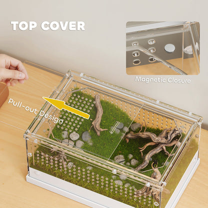 PawHut Transparent Acrylic Reptile Terrarium