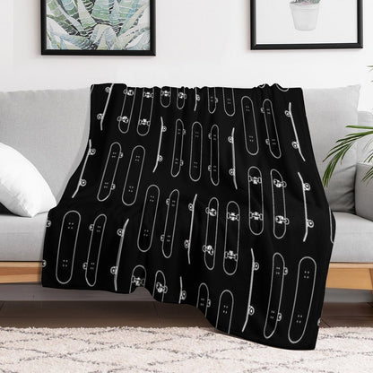 Skateboard Rows White Lines Throw Blanket