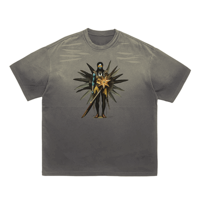 Amaru Khan Stars Deux Vintage Washed Tiger Stripes Dyed Gradient T-Shirt