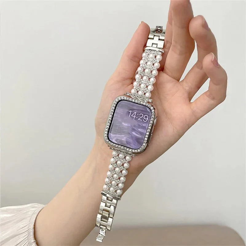 Apple Watch Band with Pearls Series 11/10/9/8/7/6/5/4/ SE / Ultra 1/2/3