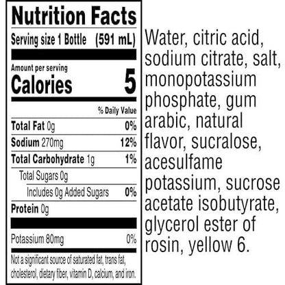Gatorade Thirst Quencher Zero Sugar Sports Drink, Orange, 20Oz Bottles, 8 Pack, Electrolytes For Rehydration