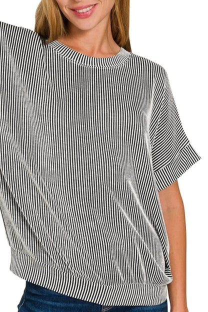 Zenana Corded Rib Short Sleeve T-Shirt