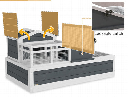 Two-Story Wooden Tortoise Table & Habitat (Three-Room Villa)