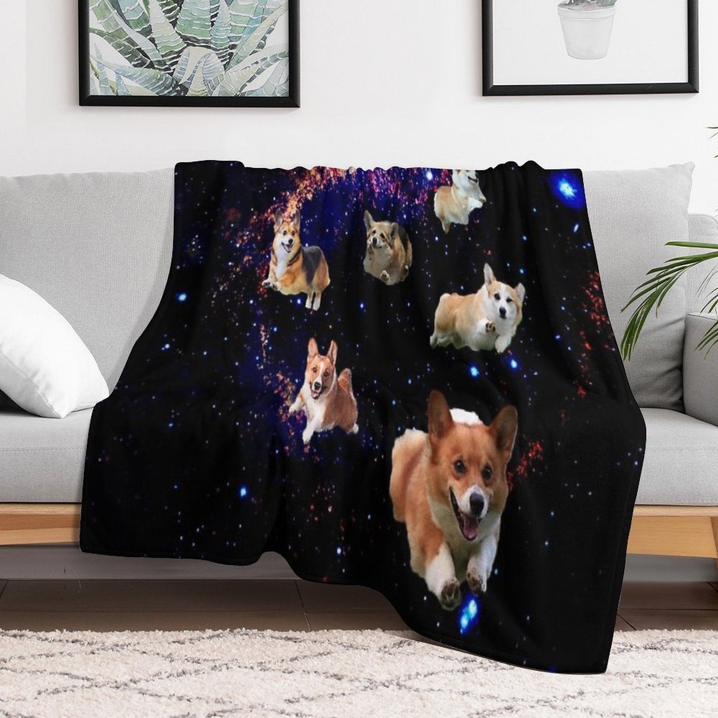 Space Corgis Throw Blanket