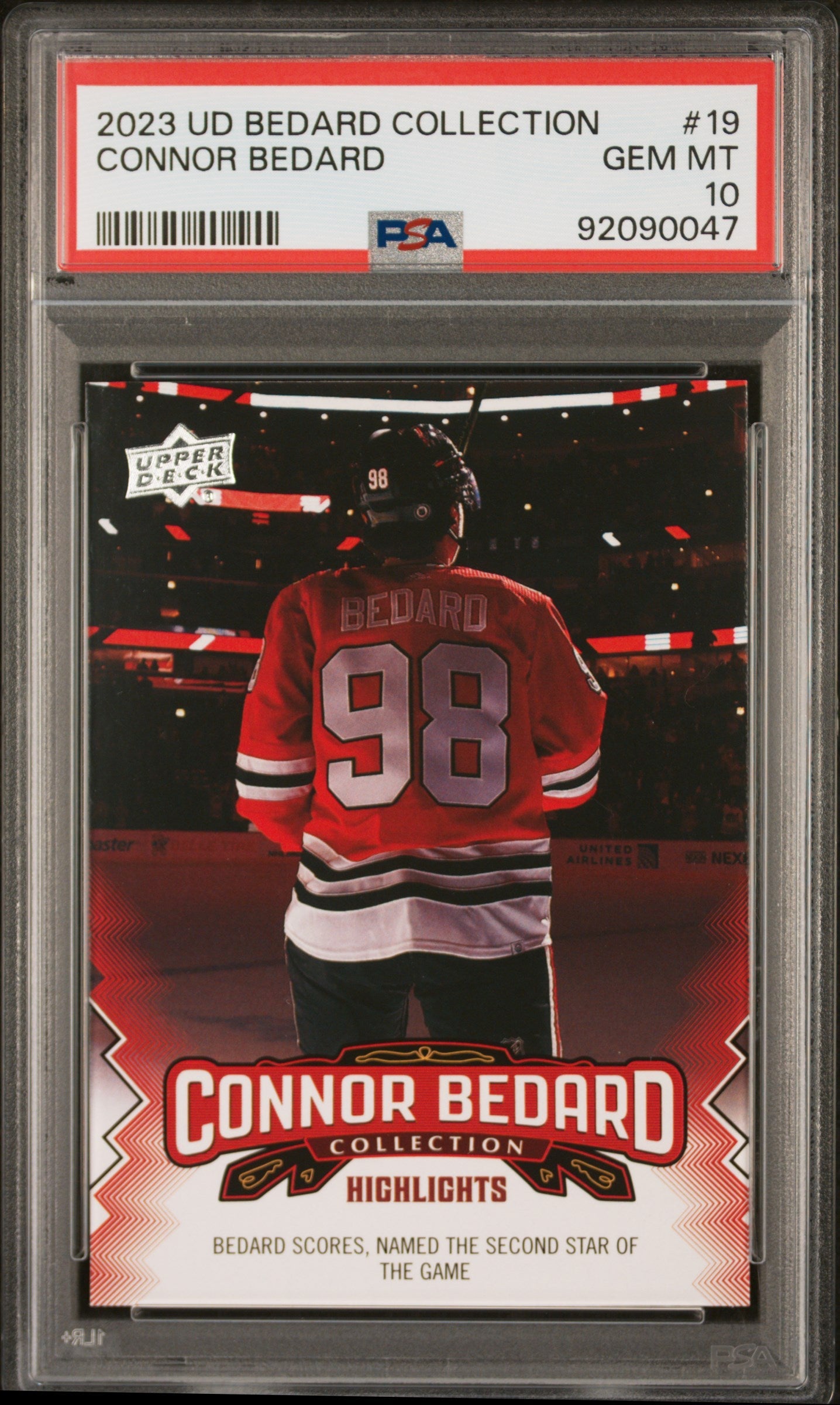 Graded 2023 Upper Deck Bedard Collection Connor Bedard #19 Rookie RC Hockey Card PSA 10 Gem Mint