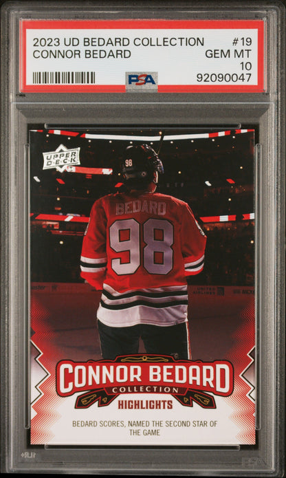 Graded 2023 Upper Deck Bedard Collection Connor Bedard #19 Rookie RC Hockey Card PSA 10 Gem Mint