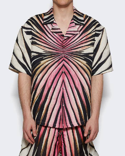 E! News Travis Kelce Pink Printed Shirt