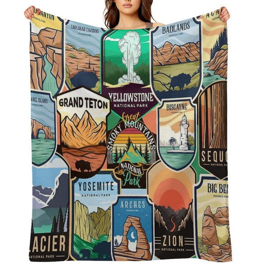 National Parks Logo Design Throw Blanket