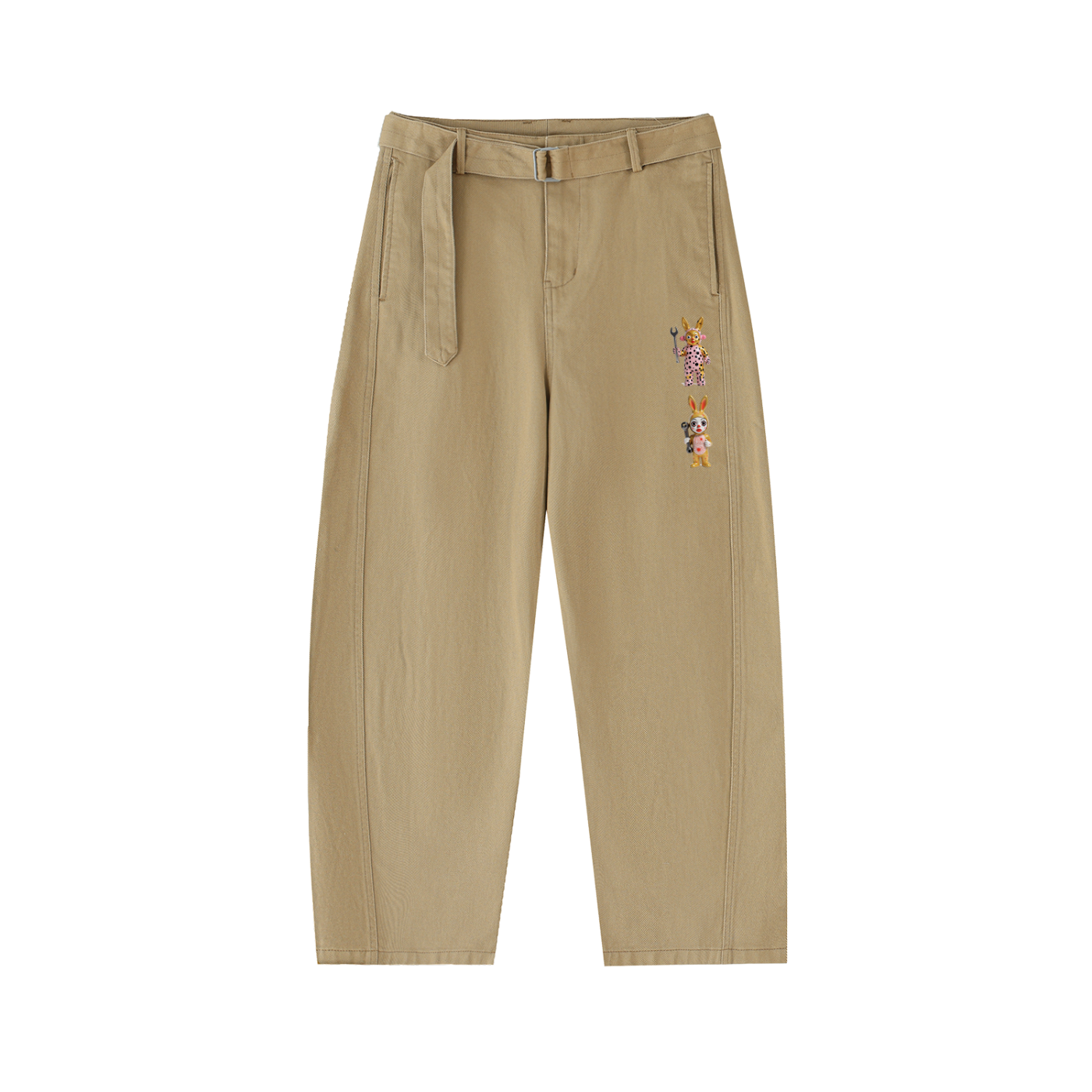 RaTChet BunneeZ Belted Barrel-leg Chino Pants