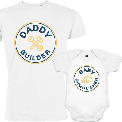 Daddy Builder and Baby Demolisher Dad and Child Matching Outfit