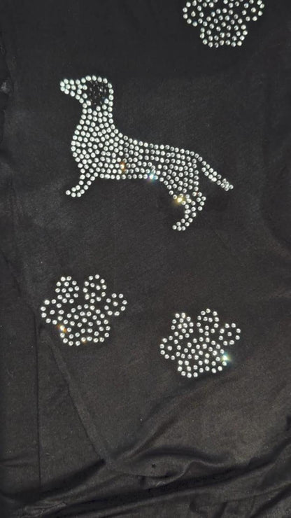 Dachshund Sparkle Leggings â€“ Rhinestone Glam for Dog Lovers with Pockets