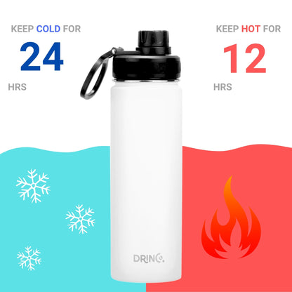 DRINCO® 22oz Stainless Steel Sport Water Bottle - Artic White