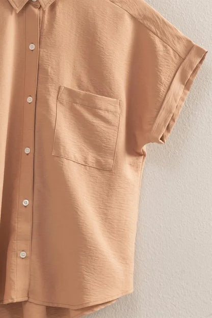 HYFVE Button Down Collared Neck Short Sleeve Shirt