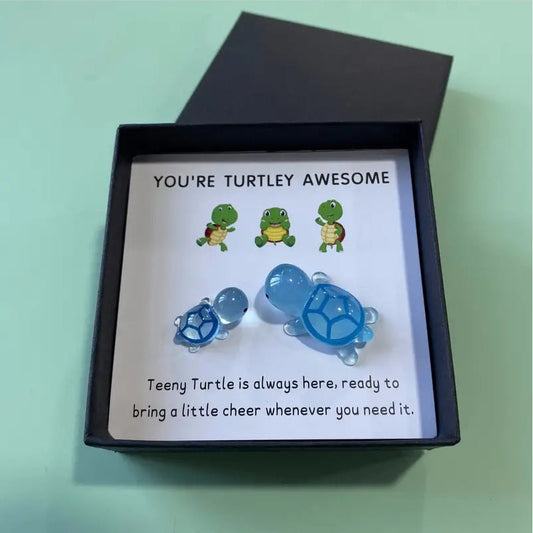 "You're Turtley Awesome" Mini Glass Turtle Keepsake Gift Set