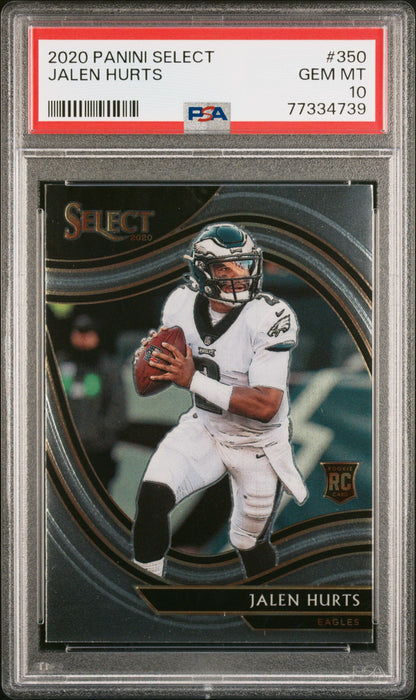 Graded 2020 Panini Select Jalen Hurts #350 Rookie RC Football Card PSA 10 Gem Mint