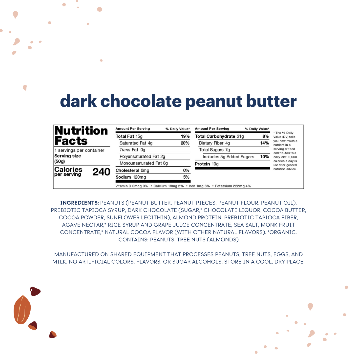 dark chocolate peanut butter nutrition bars