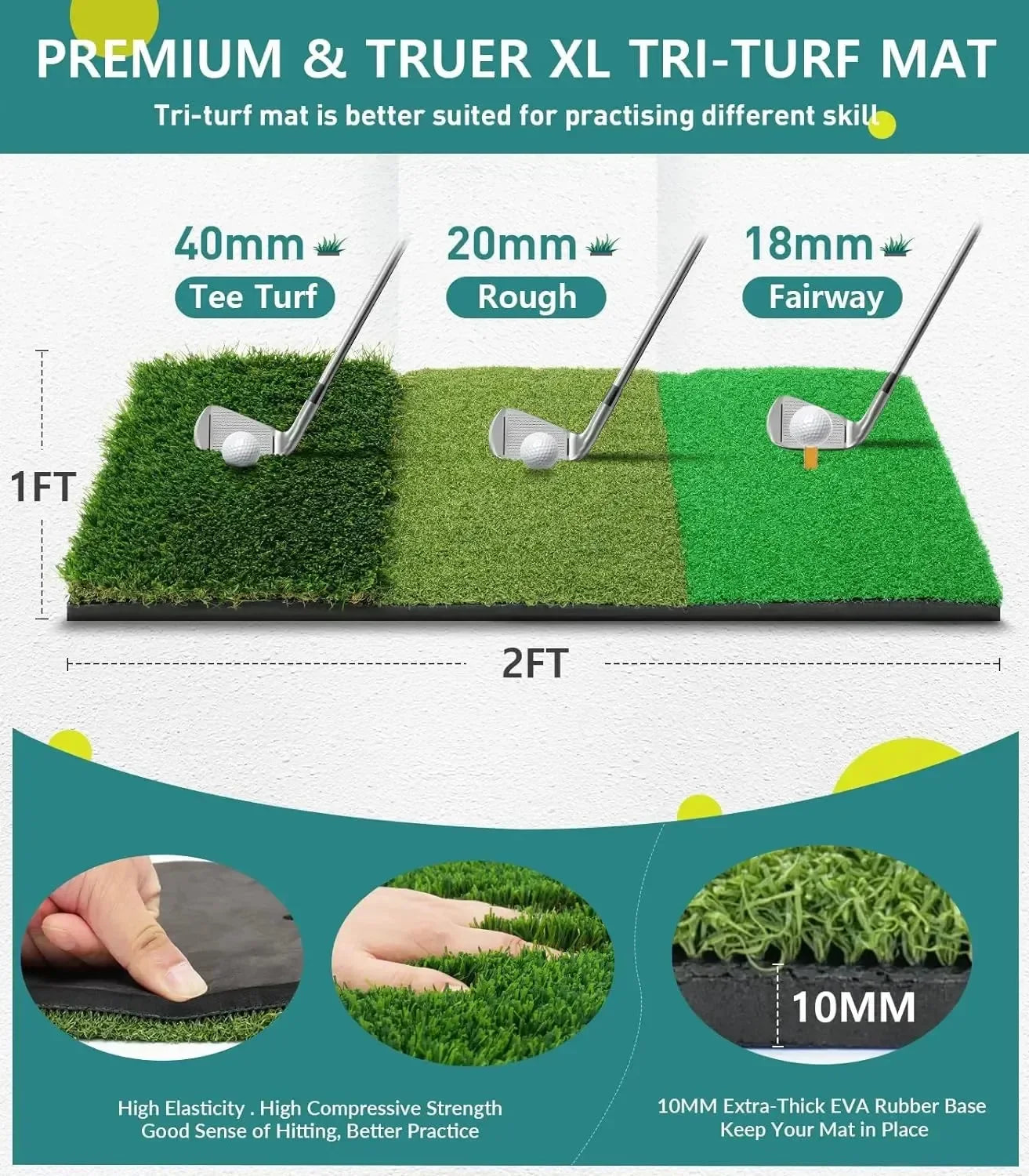 DCUTIE 10x7 Golf Practice Net – Golf Hitting Net for Backyard & Garage