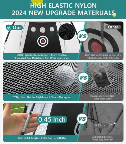 DCUTIE 10x7 Golf Practice Net – Golf Hitting Net for Backyard & Garage