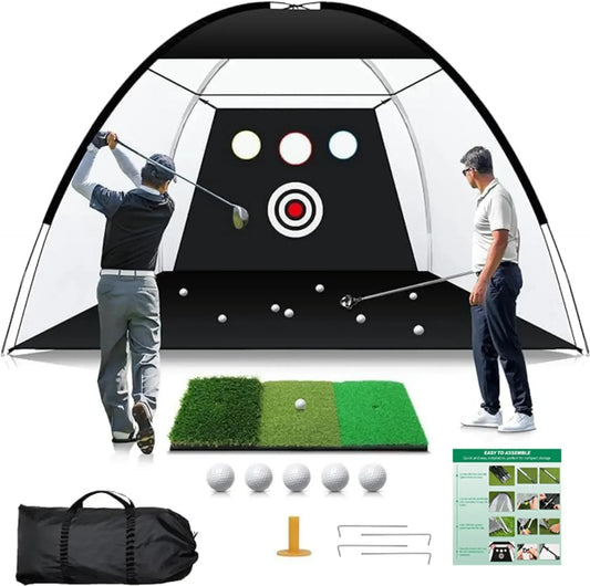 DCUTIE 10x7 Golf Practice Net – Golf Hitting Net for Backyard & Garage