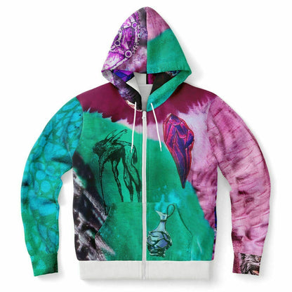 Dark Crystal Contrast Hem Zip Hoodie