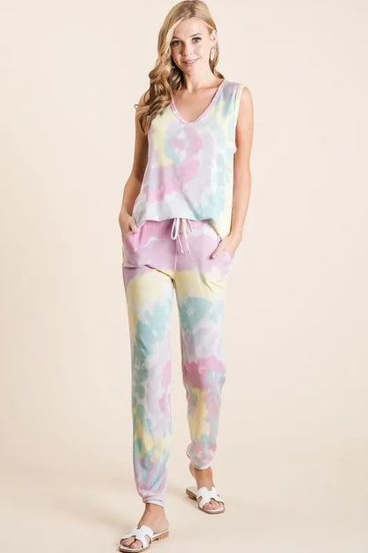 BiBi Tie Dye French Terry Casual Pants