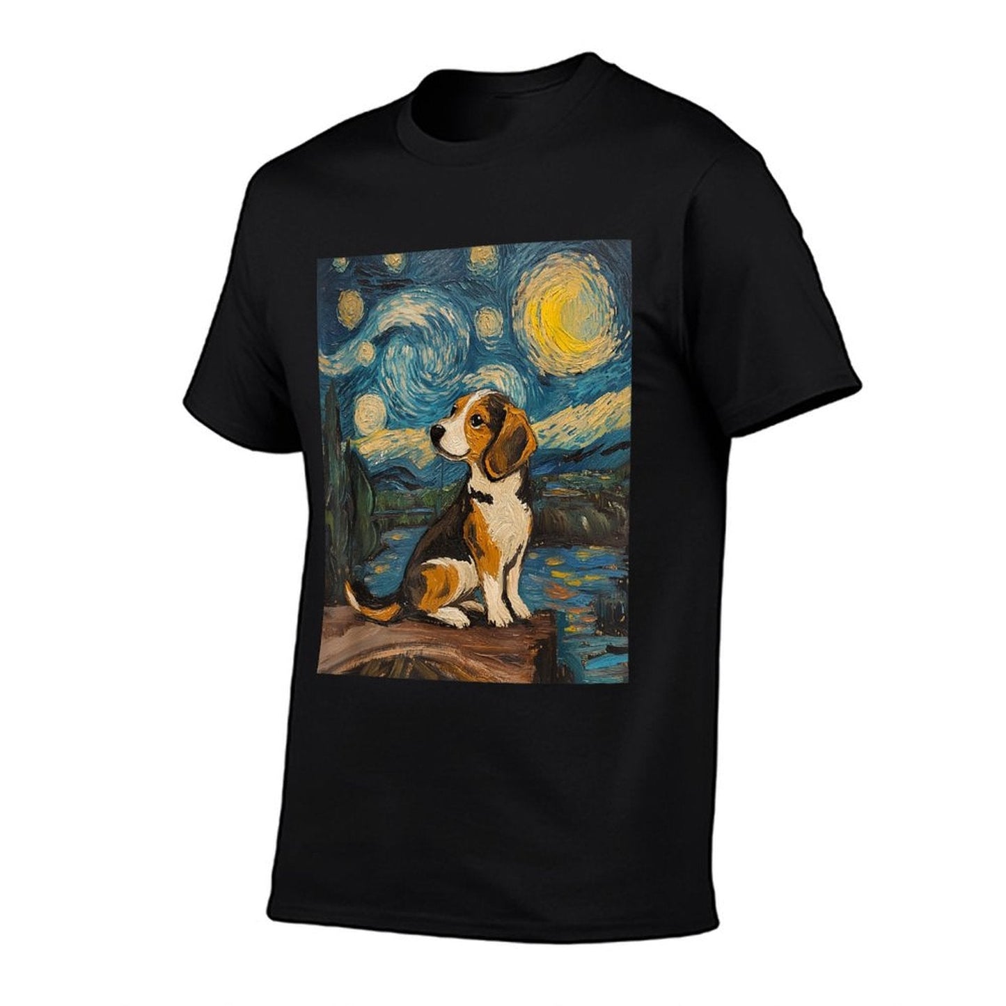 Beagle Dog - Van Gogh Style - Starry Night Graphic T-Shirt