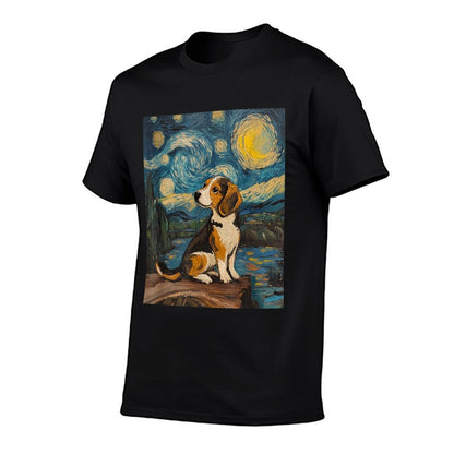 Beagle Dog - Van Gogh Style - Starry Night Graphic T-Shirt