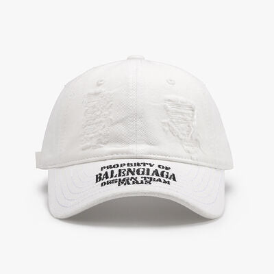 Distressed Letter Cotton Baseball Cap
