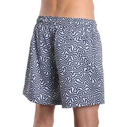 Deco Maze, Surf and Storm Hybrid Short, Compression Lined Swim and Resort Trunk