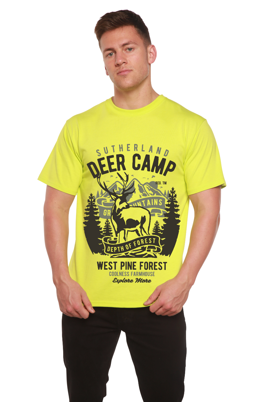 Deer Camp Men's Bamboo Viscose/Organic Cotton Short Sleeve Graphic T-Shirt