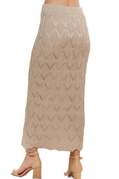 ADORA Scallop Trim Detail Knit Skirt