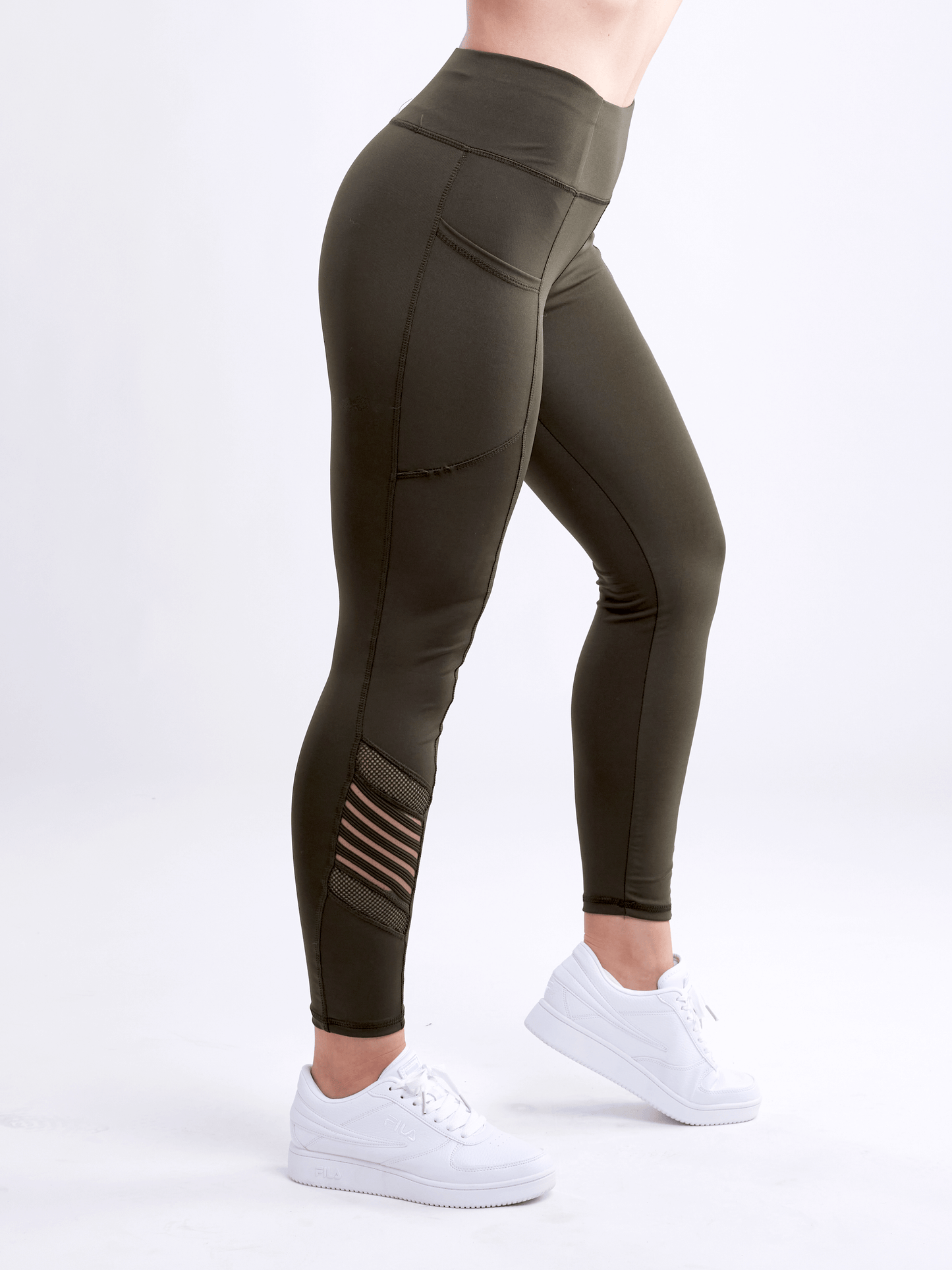 JupiterGear High-Waisted Pilates Leggings with Side Pockets & Mesh Panels