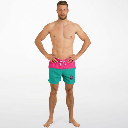 Rad Palm Color Block Men's Swim Trunks