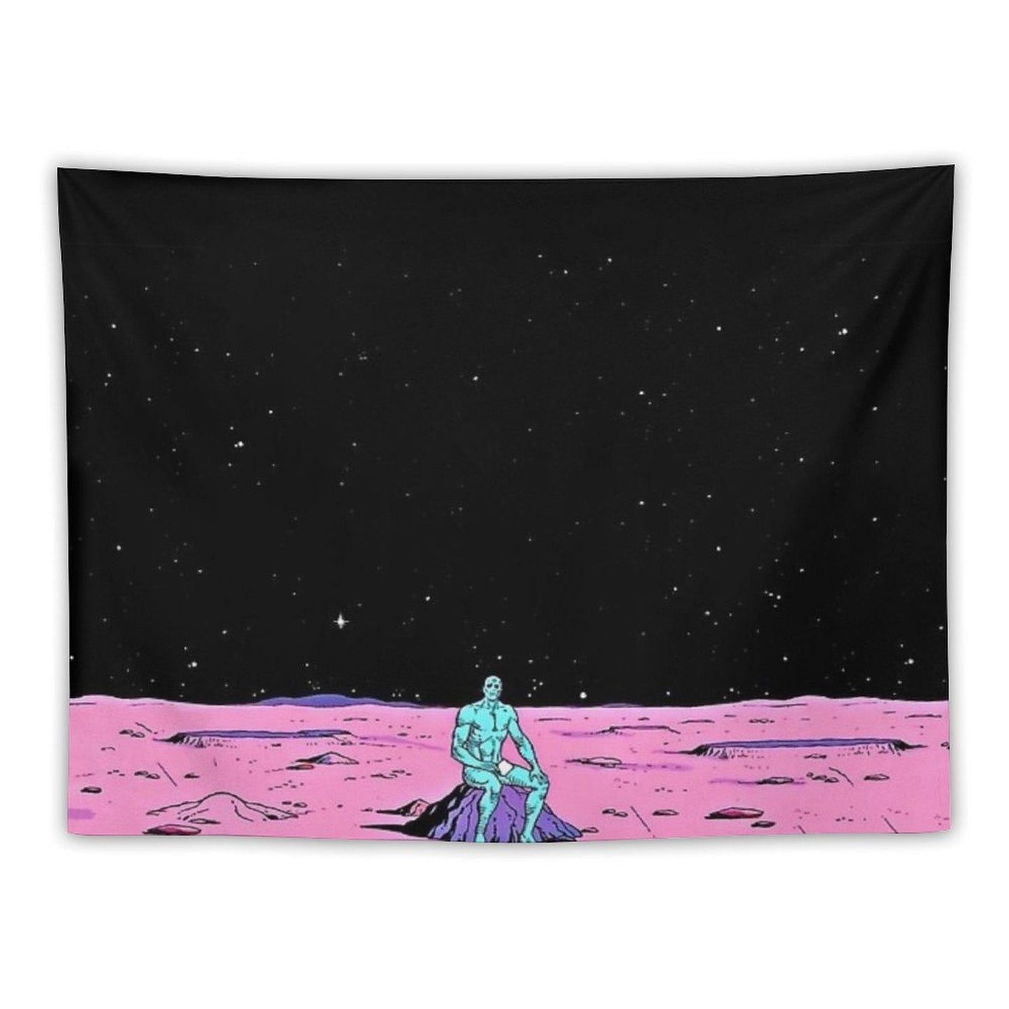 (Fixed) Dr. Manhattan Sitting on Mars (comic) Tapestry