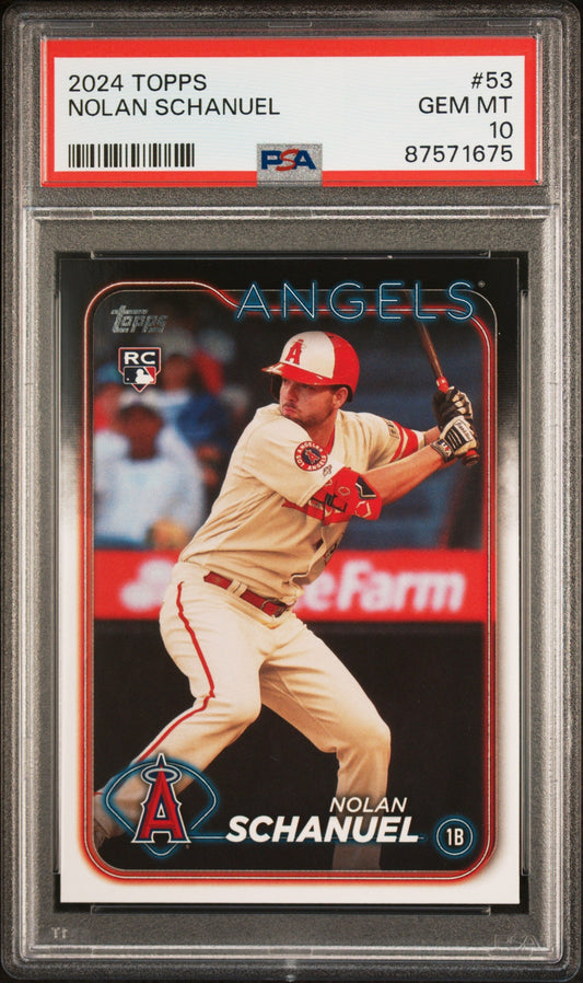 Graded 2024 Topps Nolan Schanuel #53 Rookie RC Baseball Card PSA 10 Gem Mint