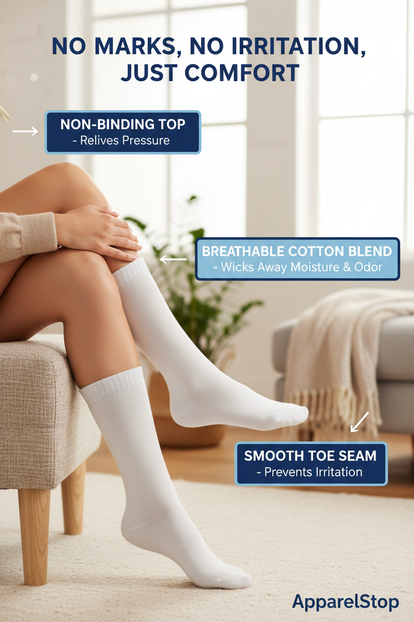 Diabetic Crew Socks Non-Binding Cotton Health Circulatory for Men and Women Multi-Pack 9-15